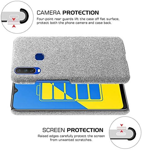 SHUNDA Case for Vivo Y17, Ultra Slim Felt Cloth Anti-Fingerprint Protection Cover for Vivo Y17 - Светло сив