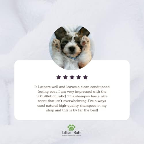 Lillian Ruff Professional Dog Shampoo – Концентриран Шампоан за кучета с алое - Без сълзи Лавандула Кокосов Аромат – Успокоява