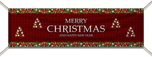 BANNER БЪЗ MAKE IT VISIBLE Весела Коледа Happy New Year Banner Bright Коледа New Year Decoration Outdoor & Indoor Банери,