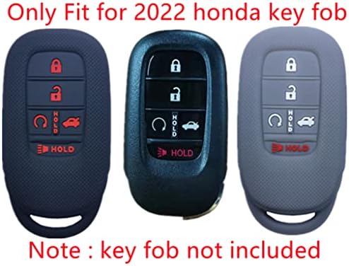RUNZUIE 2 елемента 5 бутона Силикон умно дистанционно ключодържател Съвместим с 2022 Honda Accord, Civic Key Fob Cover