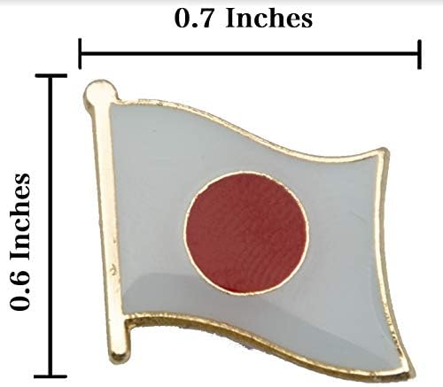 A-ONE 2 PCS Pack - Great Wave Off Kanagawa with Sakura+Japan Flag and Lapel Pin, Katsushika Hokusai Patches, Iron on/Sew