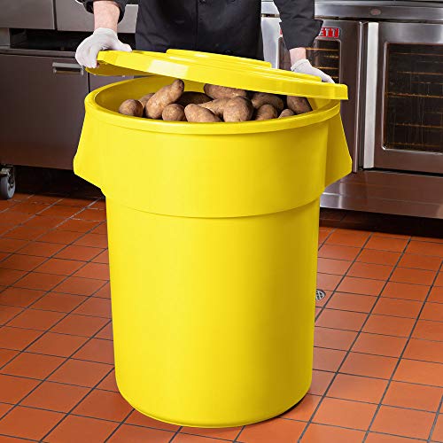 15 опаковки! 220 Кв.. / 55 литра / 208 литра Жълто кръгла кофа за боклук, за да съставки / Търговско кофа за боклук и капак. Кофа за боклук Кухненско Кофа за Боклук Кошче За От