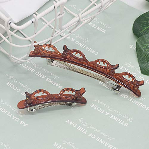 AUDTOPE Double Бретон Hairstyle Hairpin,2PCS Hair Clip Spring Hair Клип Double Layer Band Twist Plait Clip for Women,Brown