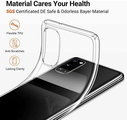 HHUAN Калъф за Asus ROG Phone 5s Pro (6,78 инча) от Закалено Стъкло Протектор на Екрана, Прозрачен Мек Силиконов Защитен