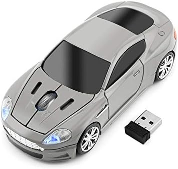 ECOiNVA Безжична Спортна Автомобилна Мишка на Лаптоп, Настолна Компютърна Мишка Оптична Мишка 2.4ghz USB Мишка (сив)