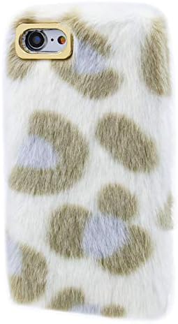 Herzzer Сладко Panda Bear Case for iPhone 12 Pro/12 6.1,Fashion Bowknot Crystal Pom Изкуствена Warm Пухкави Winter Fluffy