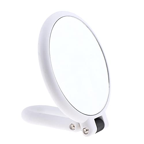 NC 4xRound Handheld Double Side Makeup Mirror Увеличително Огледало с Дупка За Закачалки X15