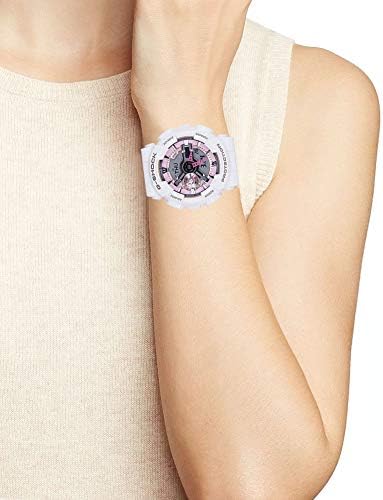 Casio G-Shock Розов и Сив Циферблат Бяла Смола, Кварцов Дамски часовник GMAS110MP-7A