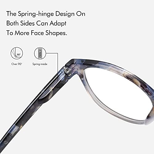ZENOTTIC Очила За Четене Пролет Панта Кръгла Рамка Леки Очила за Мъже и Жени