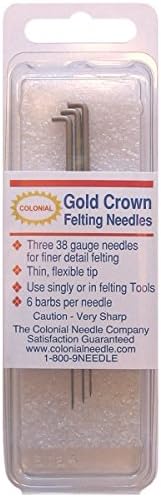 Colonial Needle Gold Crown Felting Needles-Размер 38, Опаковки от 3