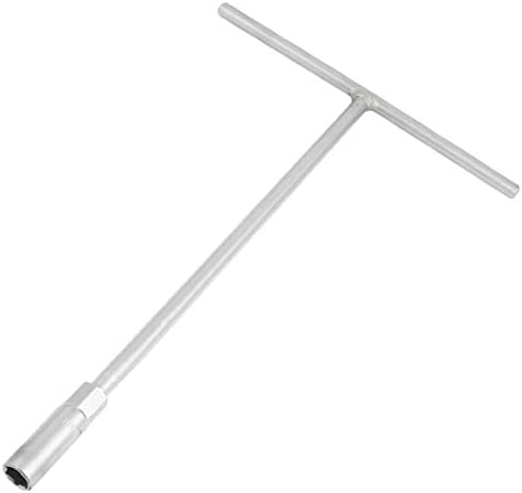 X-DREE Ръчни инструменти Сребърен Тон Метал T Бар Шестостенния Муфа ключ 10 мм(Herramienta de mano Сребърен Тон Метал