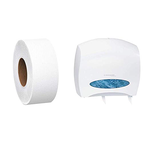 Скот Эссенциальный Джъмбо Ролка младши. Търговски тоалетна хартия (67805), с Kimberly Clark Professional JRT Jr.Escort