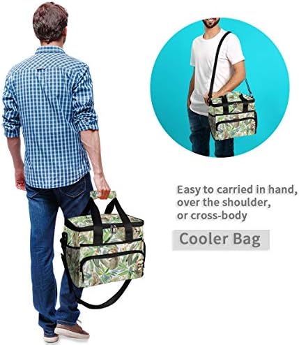 TropicalLife Cooler Lunch Bag Акварел Ленивец Листата на Дървото Изолиран Обяд-бокс Хранителни стоки Чанта за Пътуване