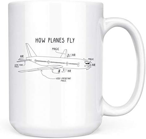 Как летят самолети - Смешни Pilot Авиационна Engineer Gift - 15oz Deluxe Double-Sided Tea Coffee Mug