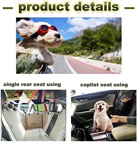 Honimered Dog формата на сърце Car Seat Cover with Rear Seat Mesh Window, Waterproof, Anti-Skid and Scratch Resistant