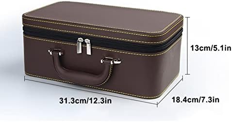 CHENMIAOMIAO Jewelry Box Organizer for Women Girls, ПУ Leather Belt Handle and Removable Tray Portable Jewelry Case Storage (Color : A)