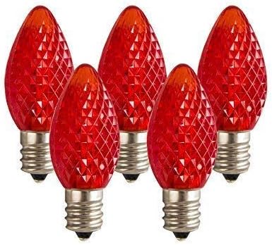 Led Коледни лампи C7 Сменяеми Лампи E12 Контакти, Търговски сортове,3 диодни led във всяка електрическата крушка, Опаковки