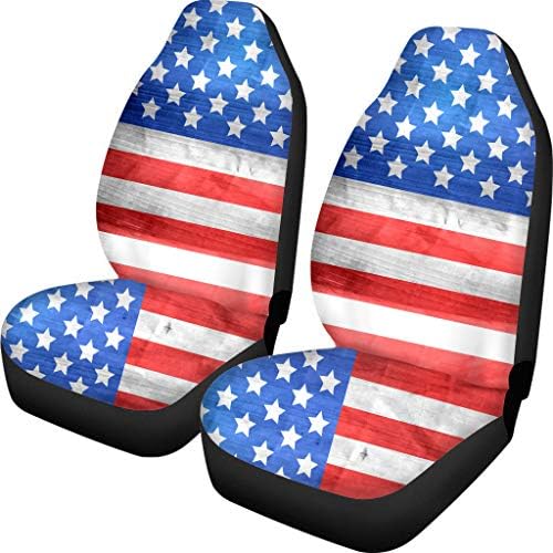 TOADDMOS USA American Flag Universal Premium 2 Автомобилна Седалка Върху Предната Седалка С Висока Облегалка Седалки Протектор,Универсален