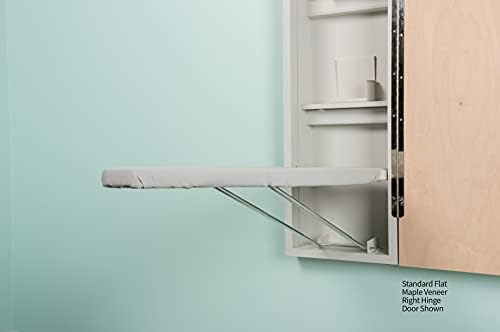 Ютия-A-Way Вграден гладене център с 46-инчов дъска за гладене, съхранение на гореща ютия и плоска бяла врата-NE46FWU