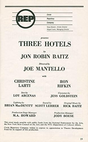 3 Hotels Play Cast - Show Bill Signed co-signed by: Ron Rifkin, Снимки Lahti