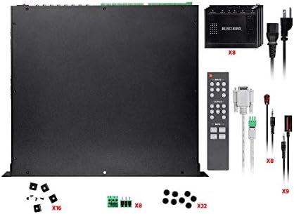 Monoprice 4K 18Gbps HDBaseT 8х8 HDMI Matrix Продължавам Switch Over Cat6 - Черен 8 Приемници 8 IR - Комплекти - Blackbird
