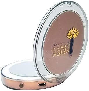 Yeisy Ramos SPA - Glam Makeup Mirror - Джобно led компактно огледало - 1x и 5x Увеличение - Складное осветено огледало
