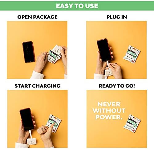 ChargeTab 3 Pack Micro USB Преносимо Аварийно зарядно за мобилни телефони, игрални устройства, контролери и електронни