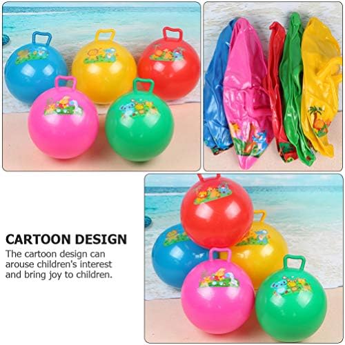 Toyvian 5pcs Ball Hopper Bouncy Ball with Handles Прескочи Топката Kids Exercise Ball Active Toys for Toddler Yoga Bouncing