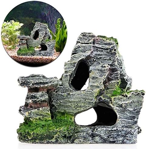 JONJUMP Изглед Към планината Аквариум Рок Пещера Дърво Мост Аквариум Украшение Скала Декор