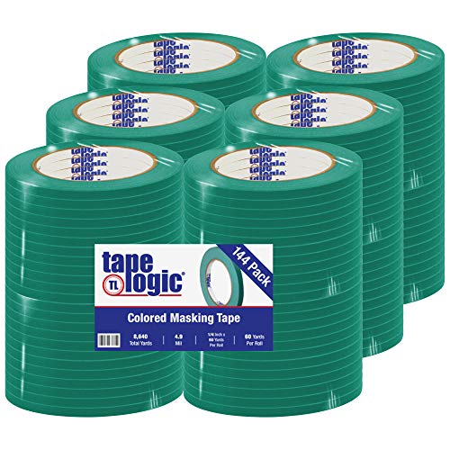 Tape Logic Masking Tape, 4.9 Mil, 1/4 x 60 yds, тъмно-зелено, 144/Case by Discount Доставка USA