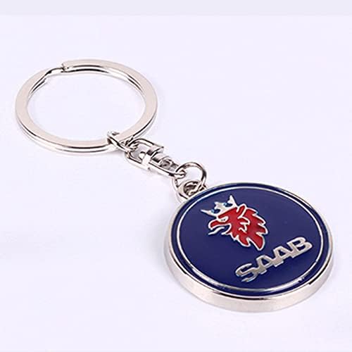 Liudong store е Съвместим с Saab Keyring 3D Chrome Car Logo Key Caes Alloy Key Holder Ключодържател for Man and Women