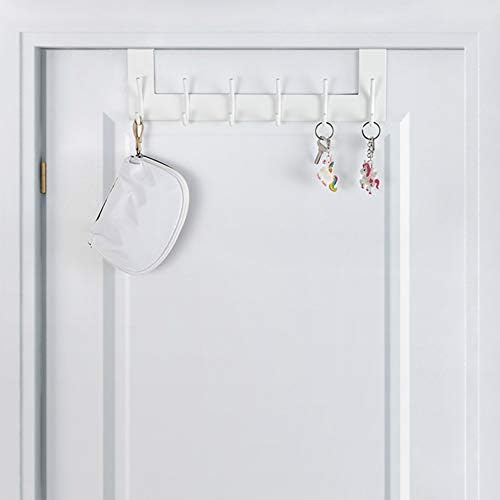 SKOLOO Over The Door Hook Hanger - 6 Куки, Врата Кука от Неръждаема Стомана, Над Вратата, Поставка за Окачване на Палтото