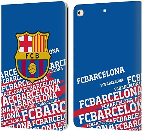 Head Case Designs Официално Лицензиран FC Barcelona Black Герб Leather Book Портфейла Case Cover Съвместим с Apple iPad
