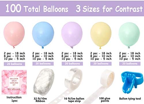 Голям Еднорог Балон Венец Комплект - 100 бр Пастелни Балони Арка 16ft, Oh Baby Shower Тема, Пол Показват, Годишнина от