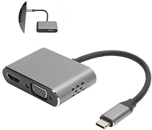 Компютърен Аксесоар,5‑в‑1 Зарядно устройство Type-C за HDMI VGA USB3.0 PD Зареждане 3.5 мм Аудио Лаптоп Hub