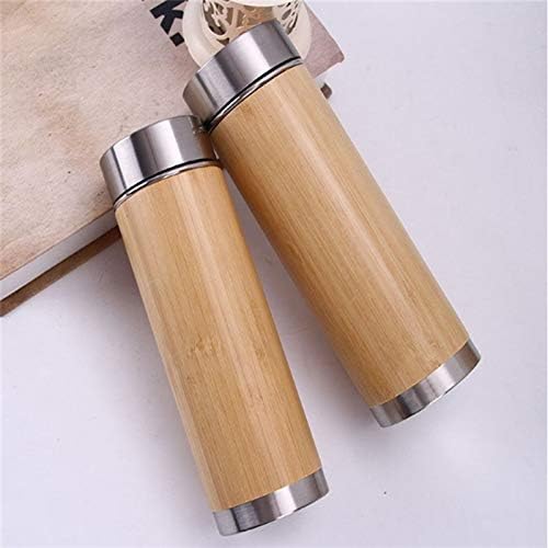 YOUWEN Cups Great Creative Bamboo Thermos Bottle Неръждаема стомана Вакуумна колба, вътрешен жлъчния мехур:неръждаема