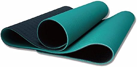 SJQKA-Начинаещи Tpe Professional Yoga Mat Double Antiskid Pad Fitness Exercise Mat Unisex Double Color Blue,C