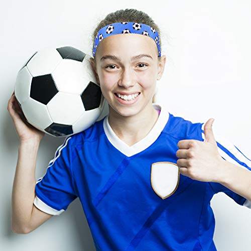 4 Бр. Нескользящая Футболна Превръзка На Главата Регулируема Футболна Лента за момичета Спорт (черно, синьо, розово-червено,