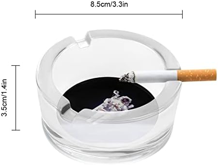 Астронавт Стъклен Пепелник Диаметър 3,3 Прозрачна Цигарената табела за Домашния Офис Настолна Ползи Крытое или Подова