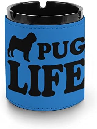 Pug-Life Modern Cigar Ashtray Leather Plastic Cigar Ash Holder Portable For Car Or Outdoor Home Office