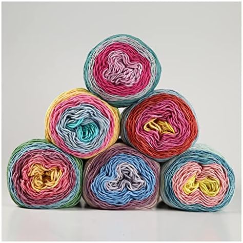 HuaShslt Дъга Памук Торта прежди за ръчно изработени Топката наклон Цвят прежда сегмент оцветени Шал на една кука одеяло