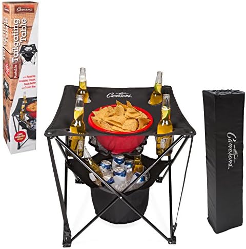 Броните Table - Сгъваема Сгъваема Плажен Къмпинг Маса с Изолирани охладител, кошница за храна и Пътна чанта за барбекю,