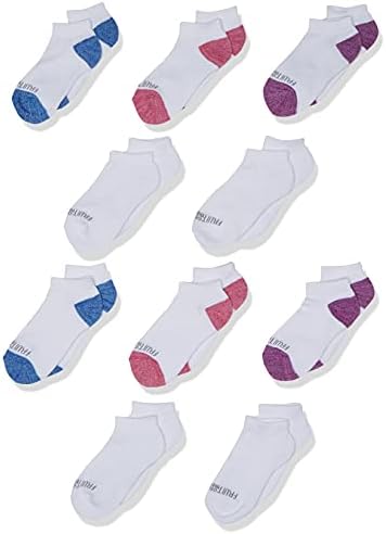 Fruit of the Стан girls всеки ден Essential Cushion Socks - Опаковка от 10 двойки
