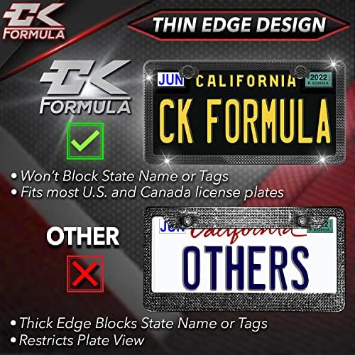 CK Formula Black Bling Frame регистрационен номер - Блестящи Диамантени Кристали, Неръждаема стомана, 2 дупки, Защита