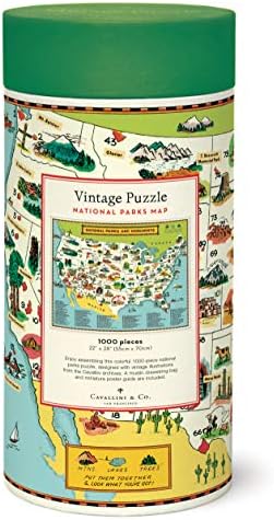 Cavallini Papers & Co. National Parks Map 1000 Piece Пъзел, Multi