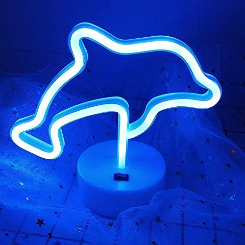 ENUOLI Dolphin Gifts Decor Dolphin Night Light Sign LED Lamp Neon Marquee Battery USB Operated Table LED Светлини Table