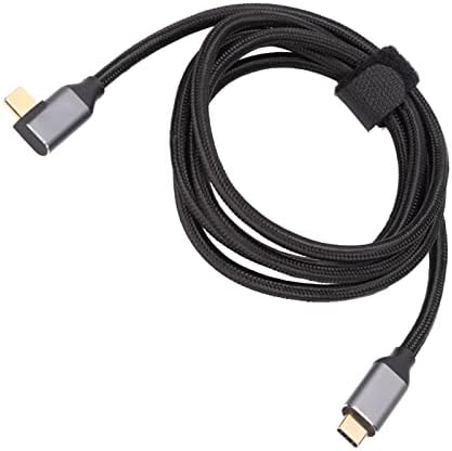 AMONIDA C USB към USB Кабел C, Десен Ъгъл на 4K 60Hz 1.5 m Многофункционален Найлонов кабел за зареждане Кабел 10Gbps