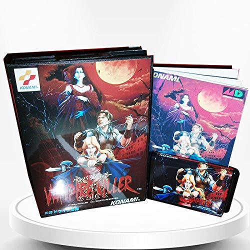 Lksya Vampire Killer Japan Cover with Box and Manual for MD MegaDrive Genesis Video Game Console 16 bit MD card (US EU