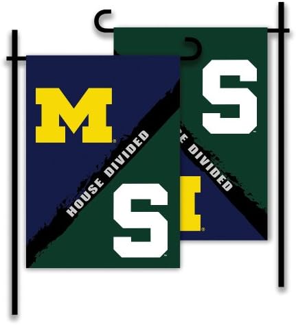 BSI PRODUCTS, INC. - Rivalry House Divided Michigan & Michigan St. 2-Обикновен Градински флаг и Поле с вендузи - MICH
