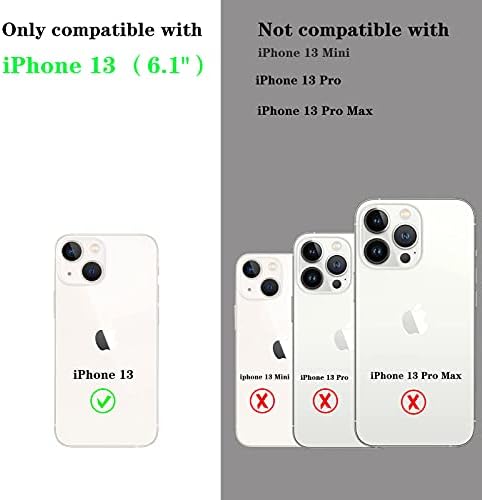 MInCYB Портфейла Case е Съвместим с iPhone 13, Калъф с цип с RFID Блокиране на Слота за карти Магнитни Подвижна Кожена